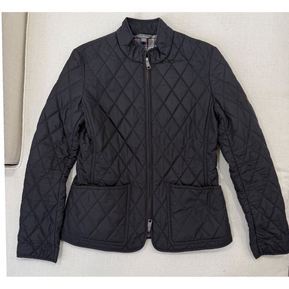 LL Bean Signature Quilted Jacket Womens 2 Black Primaloft Full Zip Excellent